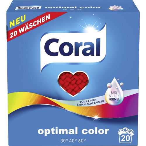  [아마존 핫딜]  [아마존핫딜]Coral Waschmittel Optimal Color Pulver 40 WL, 2er Pack (2 x 20 Waschladungen)