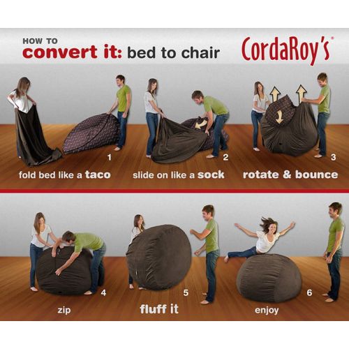  CordaRoys - Chenille Convertible Bean Bag Chair - King