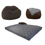 CordaRoys Chenille Bean Bag Chair, Convertible Chair Folds from Bean Bag to Bed, As Seen on Shark Tank - Moss, Full Size