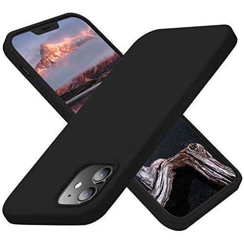  [아마존베스트]Cordking Designed for iPhone 12 Case, Designed for iPhone 12 Pro Case, Silicone Slim Shockproof Phone Case Cover with [Soft Anti-Scratch Microfiber Lining] 6.1 inch, Black