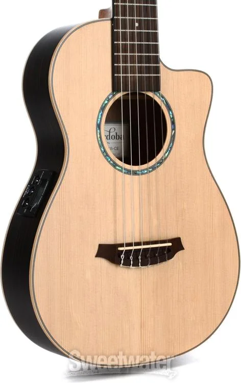  Cordoba Mini II EB-CE Nylon String Acoustic-electric Guitar - Striped Ebony