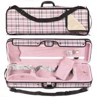 Core 440 Oblong 4/4 Violin Case, Pink Plaid