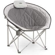 [아마존베스트]CORE 40025 Equipment Folding Oversized Padded Moon Round Saucer Chair with Carry Bag, Gray