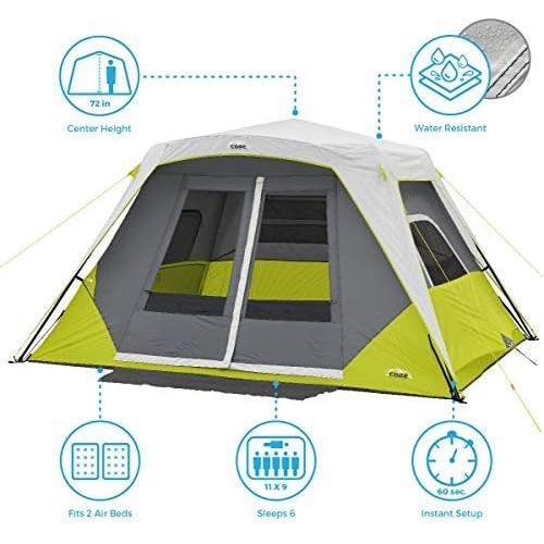  CORE 6 Person Instant Cabin Tent with Awning