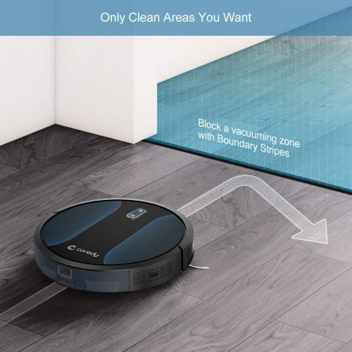  [아마존 핫딜] [아마존핫딜]Coredy Robot Vacuum Cleaner, Fully Upgraded, Boundary Strip Supported, 360° Smart Sensor Protection, 1400pa Max Suction, Super Quiet, Self-Charge Robotic Vacuum, Cleans Pet Fur, Ha