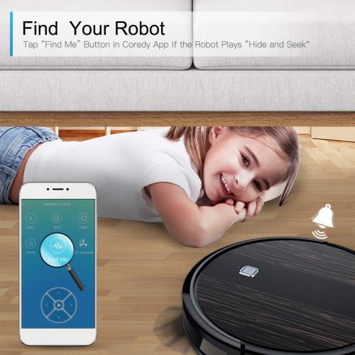  Coredy Upgraded R3500S Robot Vacuum Cleaner, 1700Pa Suction, Compatible with Wi-Fi Alexa, 2 Boundary Strips, Smart Self-Charging Robotic Vacuum, A Great House Helper for Cleaning F