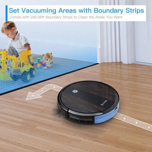  Coredy Upgraded R3500S Robot Vacuum Cleaner, 1700Pa Suction, Compatible with Wi-Fi Alexa, 2 Boundary Strips, Smart Self-Charging Robotic Vacuum, A Great House Helper for Cleaning F