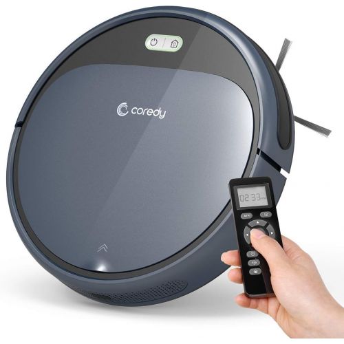  Coredy Robot Vacuum Cleaner, 1400Pa Super-Strong Suction, Ultra Slim, Automatic Self-Charging Robotic Vacuum for Cleaning Hardwood Floors, Medium-Pile Carpets, Filter for Pet, Easy