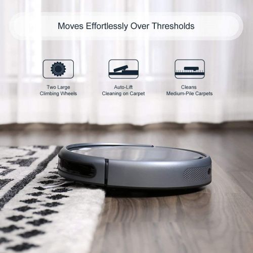  Coredy Robot Vacuum Cleaner, 1400Pa Super-Strong Suction, Ultra Slim, Automatic Self-Charging Robotic Vacuum for Cleaning Hardwood Floors, Medium-Pile Carpets, Filter for Pet, Easy