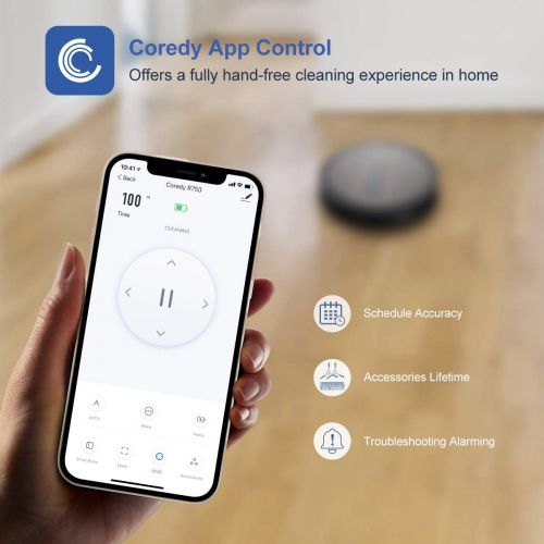  [아마존베스트]Coredy R750 Robot Vacuum Cleaner, Compatible with Alexa, Mopping System, Boost Intellect, Virtual Boundary Supported, 2000Pa Suction, Super-Thin, Upgraded Robotic Vacuums, Cleans H