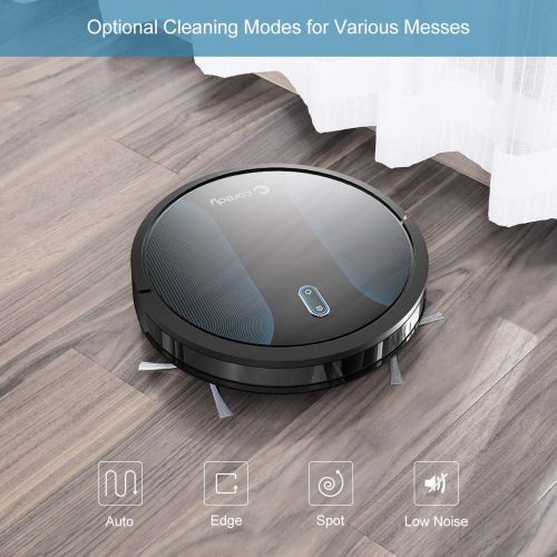  [아마존베스트]Coredy Robot Vacuum Cleaner, Fully Upgraded, Boundary Strip Supported, 360° Smart Sensor Protection, 1400pa Max Suction, Super Quiet, Self-Charge Robotic Vacuum, Cleans Pet Fur, Ha