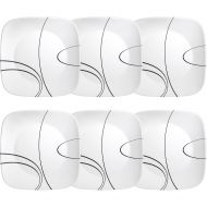 Corelle Square Simple Lines 10.5 Dinner Plate, Set of 6