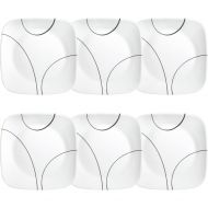 Corelle Square Simple Lines 9 Lunch Plate, Set of 6