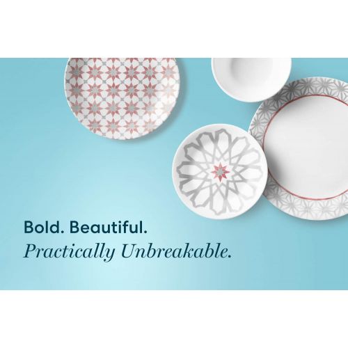  Corelle Chip Resistant Appetizer Plates, 6-Piece, Amalfi Rosa