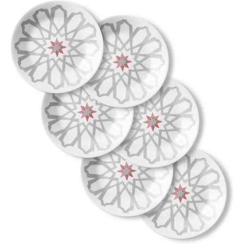  Corelle Chip Resistant Appetizer Plates, 6-Piece, Amalfi Rosa