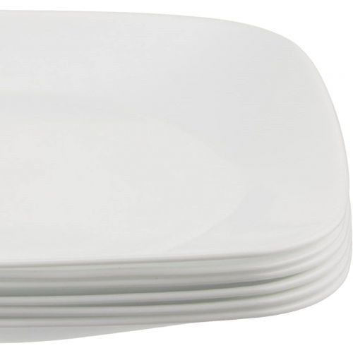  [아마존베스트]Corelle Square Pure White 9-Inch Plate Set (6-Piece)