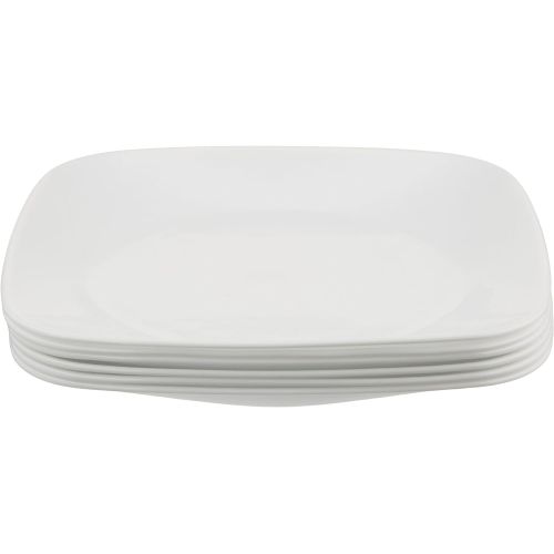  [아마존베스트]Corelle Square Pure White 9-Inch Plate Set (6-Piece)