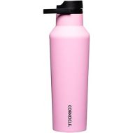 Corkcicle Sport Canteen Insulated Tumbler, Sun-Soaked Pink, 20 oz - Reusable Water Bottle Keeps Beverages Cold for 25 Hours & Hot 12 Hours - Cupholder Friendly Tumbler with Screw-On Cap