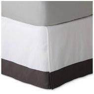 SPLIT Corner Tailored Bed Skirt Solid WHITE and GREY 600 TC Egyptian Cotton TWIN (39 W x 75 L) With 17 Drop Length.