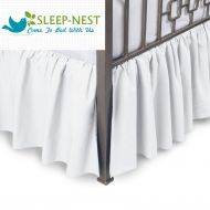 Sleep-Nest Hotel Quality 600 TC Natural Cotton Queen Size 1-Pcs Split Corner Dust Ruffle Bed Skirt 19 Inch Drop Length Easy Fit, Wrinkle & Fade Resistant, White Solid