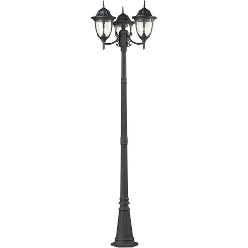  Cornerstone Lighting 7153EP73 Elk Lighting Central Square 3 Light Outdoor Post Lamp, 26 x 26 x 91, Charcoal