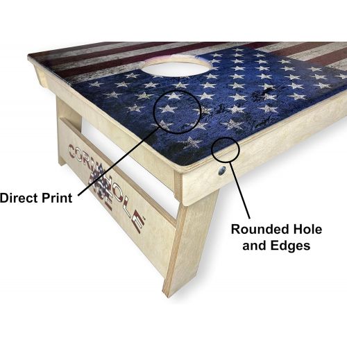  CornholeAce Professional Cornhole Board Set - ACE Pro Bag Manufacturer - Made of Baltic Birch, Includes Handles, Made in USA, Professional Tournament Style, ACE Pro Player Approved