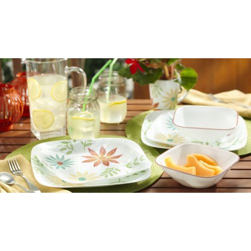  Corelle Squares Happy Days 16-Piece Dinnerware Set