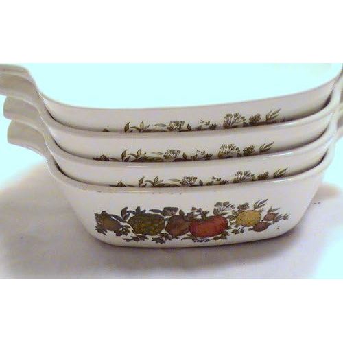  Vintage Corning Ware Spice of Life Individual Casseroles - P-41-B - Set of 4