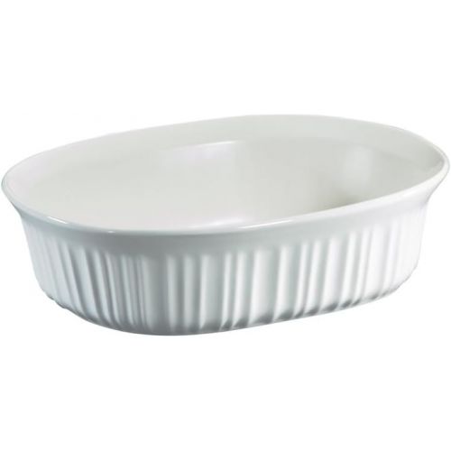  CorningWare French White 1.5 Quart Oval Casserole Bundle: 1.5 Oval with Plastic Lid: Kitchen & Dining