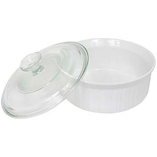  CorningWare French White 1-1/2-Quart Covered Round Dish with Glass Top