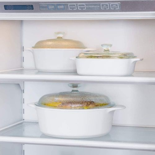  CorningWare Pyroceram Classic Casserole Dish with Glass Cover, White, Square, 2 Quart, 2 Liter (Medium)