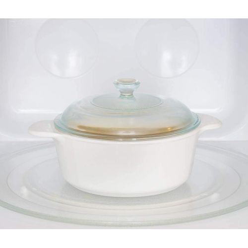  CorningWare Pyroceram Classic Casserole Dish with Glass Cover, White, Round, 3.5 Quart, 3.25 Liter (Large)