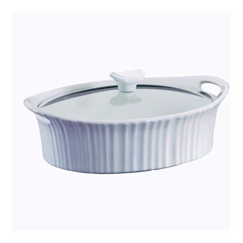  [아마존베스트]CorningWare French White 2.5-quart Oval Casserole with Glass Lid