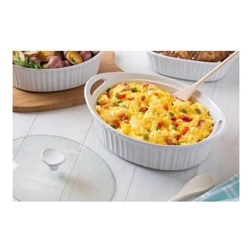  [아마존베스트]CorningWare French White 2.5-quart Oval Casserole with Glass Lid