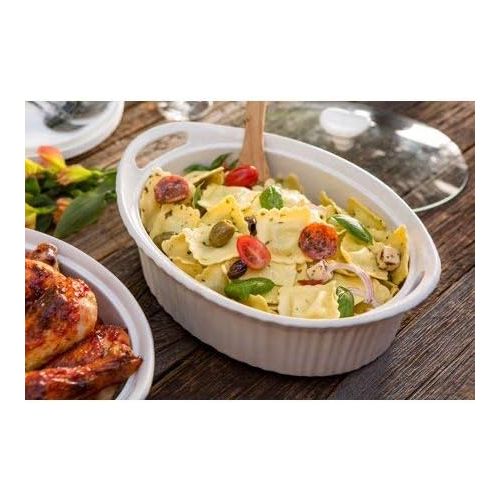  [아마존베스트]CorningWare French White 2.5-quart Oval Casserole with Glass Lid