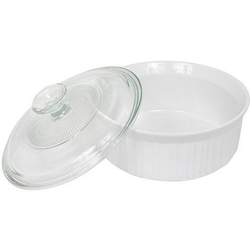  [아마존베스트]CorningWare French White 1-1/2-Quart Covered Round Dish with Glass Top