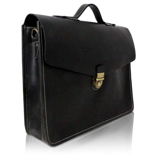  [아마존 핫딜]  [아마존핫딜]Corno d´Oro Herren Leder Aktentaschen, grosse Umhangetasche bis 15.6 Zoll Laptoptasche, leichte Schultertasche Vintage Echtleder schwarz PB36