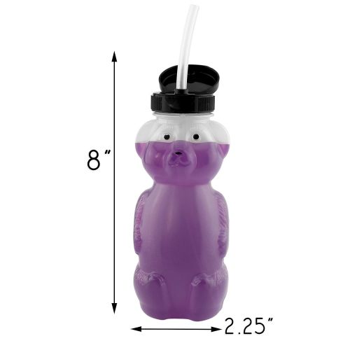  [아마존베스트]Cornucopia Brands Honey Bear Straw Cups (3-Pack); 8-Ounce Therapy Sippy Bottles w/Flexible Straws