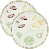 [아마존베스트]Cornucopia Brands Cornucopia Ceramic Portion Control Plates (Set of 2); Microwave-Safe