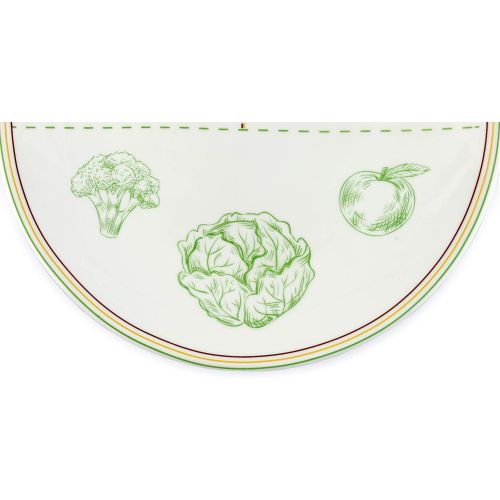  [아마존베스트]Cornucopia Brands Cornucopia Ceramic Portion Control Plates (Set of 2); Microwave-Safe