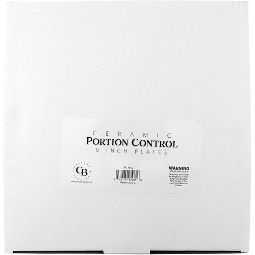  [아마존베스트]Cornucopia Brands Cornucopia Ceramic Portion Control Plates (Set of 2); Microwave-Safe
