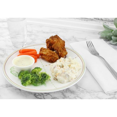  [아마존베스트]Cornucopia Brands Cornucopia Ceramic Portion Control Plates (Set of 2); Microwave-Safe