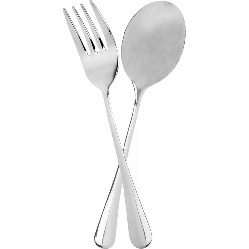  [아마존베스트]Cornucopia Brands Serving Spoons & Large Serving Forks Set (4 pack, 2 of each); Buffet & Banquet Style Elegant Classic Serving Utensils, Durable Stainless Steel w/Mirrored Finish (4-piece set)