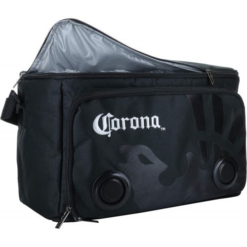  Corona Ice Cooler Beach Bag - 24 Cans Insulated Tote Cooler with Built in Bluetooth Speakers, Works with iOS and Android, Rechargeable Battery (CJHP006), Black