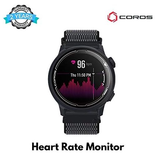 Coros PACE 2 Premium GPS Sport Watch with Nylon or Silicone Band, Heart Rate Monitor, 30h Full GPS Battery, Barometer, ANT+ & BLE Connections, Strava, Stryd & TrainingPeaks
