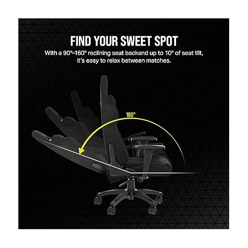 커세어 Corsair TC100 Relaxed Gaming Chair, One Size, Black