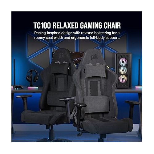 커세어 Corsair TC100 Relaxed Gaming Chair, One Size, Black