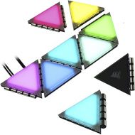 Corsair iCUE LC100 Case Accent Lighting Panels - Mini Triangle - 9X Tile Starter Kit (81 RGB LEDs with Light Diffusion, Simple Magnetic Attachment, iCUE Lighting Node PRO Included)