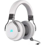 Corsair Virtuoso RGB Wireless Gaming Headset - High-Fidelity 7.1 Surround Sound w/Broadcast Quality Microphone - Memory Foam Earcups - 20 Hour Battery Life - Works with PC, PS5, PS4 - White, Premium