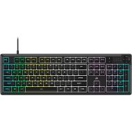 Corsair K55 CORE RGB Membrane Wired Gaming Keyboard - Quiet, Responsive Switches - Spill Resistance - Ten-Zone RGB - Media Keys - iCUE Compatible - QWERTY NA - PC, Mac - Gray